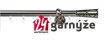 Kovové garnýže jednořadé 19mm - ASPEN PINO antracitové