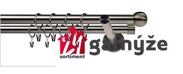 Kovové garnýže dvouřadé 19mm - NEO Koule malá antracitové