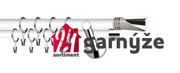 Kovové garnýže dvouřadé moderní 19 a 19mm - Extra LOCA nerezové, bílé