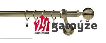 Kovové garnýže jednořadé 19mm - ROMA Koule elegant mosazné