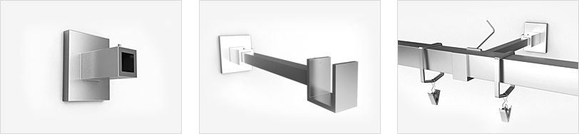 Kovové garnýže jednořadé hranaté - BROOKLYN Carter chromové