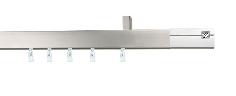 Kovové garnýže jednořadé stropní s drážkou - AVENO CRYSTAL