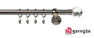 Kovové garnýže jednořadé 19mm - ROMA Beluna crystal antracitové