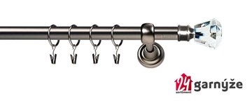 Kovové garnýže jednořadé 19mm - ROMA Clarex crystal antracitové