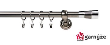 Kovové garnýže jednořadé 19mm - ROMA Doris antracitové