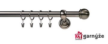 Kovové garnýže jednořadé 19mm - ROMA Koule antracitové