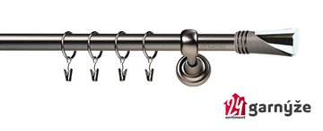 Kovové garnýže jednořadé 19mm - ROMA Loca antracitové