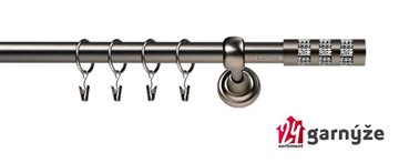 Kovové garnýže jednořadé 19mm - ROMA Lumino crystal antracitové