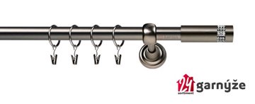 Kovové garnýže jednořadé 19mm - ROMA Ostello crystal antracitové