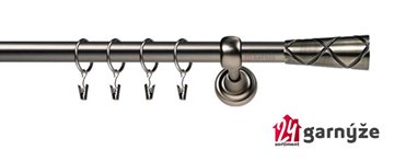 Kovové garnýže jednořadé 19mm - ROMA Pino antracitové