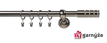 Kovové garnýže jednořadé 19mm - ROMA Rosetti crystal antracitové