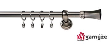 Kovové garnýže jednořadé 19mm - ROMA Santiago crystal antracitové