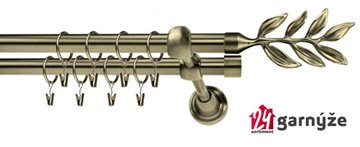 Kovové garnýže dvouřadé 19mm - ROMA Aldis mosazné