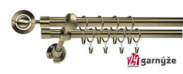 Kovové garnýže dvouřadé 19mm - ROMA Alpi mosazné