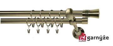 Kovové garnýže dvouřadé 19mm - ROMA Capri mosazné