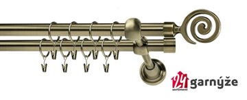 Kovové garnýže dvouřadé 19mm - ROMA Cento mosazné