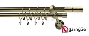 Kovové garnýže dvouřadé 19mm - ROMA Cylinder mosazné