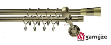 Kovové garnýže dvouřadé 19mm - ROMA Doris mosazné