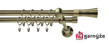 Kovové garnýže dvouřadé 19mm - ROMA Fiona mosazné
