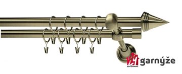 Kovové garnýže dvouřadé 19mm - ROMA Kužel mosazné