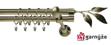 Kovové garnýže dvouřadé 19mm - ROMA List mosazné