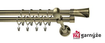 Kovové garnýže dvouřadé 19mm - ROMA Loca mosazné