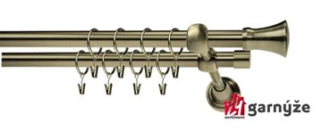 Kovové garnýže dvouřadé 19mm - ROMA Monaco mosazné