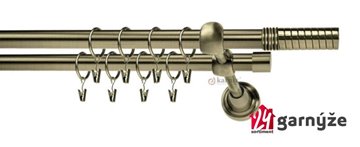 Kovové garnýže dvouřadé 19mm - ROMA Optima mosazné