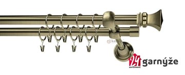 Kovové garnýže dvouřadé 19mm - ROMA Orto mosazné