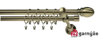 Kovové garnýže dvouřadé 19mm - ROMA ovál mosazné