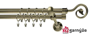 Kovové garnýže dvouřadé 19mm - ROMA Spirála mosazné