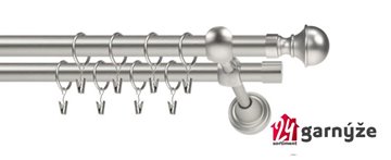 Kovové garnýže dvouřadé 19mm - ROMA Bela chromové