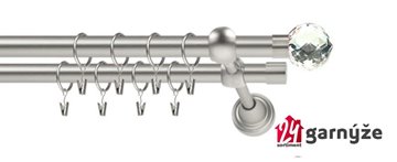 Kovové garnýže dvouřadé 19mm - ROMA Beluna crystal chromové