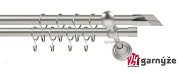 Kovové garnýže dvouřadé 19mm - ROMA Falko chromové