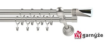 Kovové garnýže dvouřadé 19mm - ROMA Loca chromové