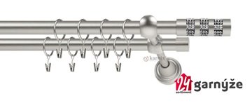 Kovové garnýže dvouřadé 19mm - ROMA Lumino chromové