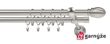 Kovové garnýže dvouřadé 19mm - ROMA ovál Chromové