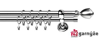 Kovové garnýže dvouřadé 19mm - ROMA Avanti nerezové