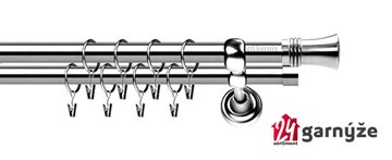 Kovové garnýže dvouřadé 19mm - ROMA Capri nerezové