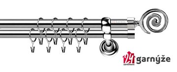 Kovové garnýže dvouřadé 19mm - ROMA Cento nerezové