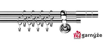 Kovové garnýže dvouřadé 19mm - ROMA Cylinder nerezové