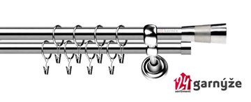 Kovové garnýže dvouřadé 19mm - ROMA Doris nerezové