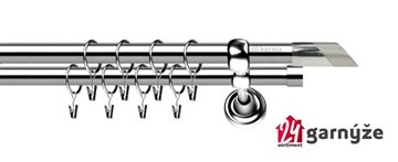 Kovové garnýže dvouřadé 19mm - ROMA Falko nerezové