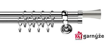 Kovové garnýže dvouřadé 19mm - ROMA Fiona nerezové