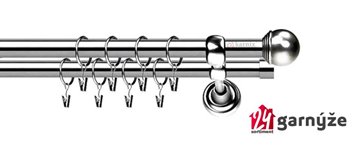 Kovové garnýže dvouřadé 19mm - ROMA Koule nerezové