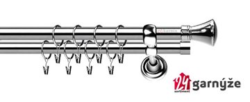 Kovové garnýže dvouřadé 19mm - ROMA Liberty nerezové