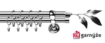 Kovové garnýže dvouřadé 19mm - ROMA List nerezové