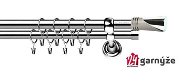 Kovové garnýže dvouřadé 19mm - ROMA Loca nerezové