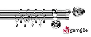 Kovové garnýže dvouřadé 19mm - ROMA Milano nerezové