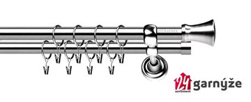 Kovové garnýže dvouřadé 19mm - ROMA Monaco nerezové